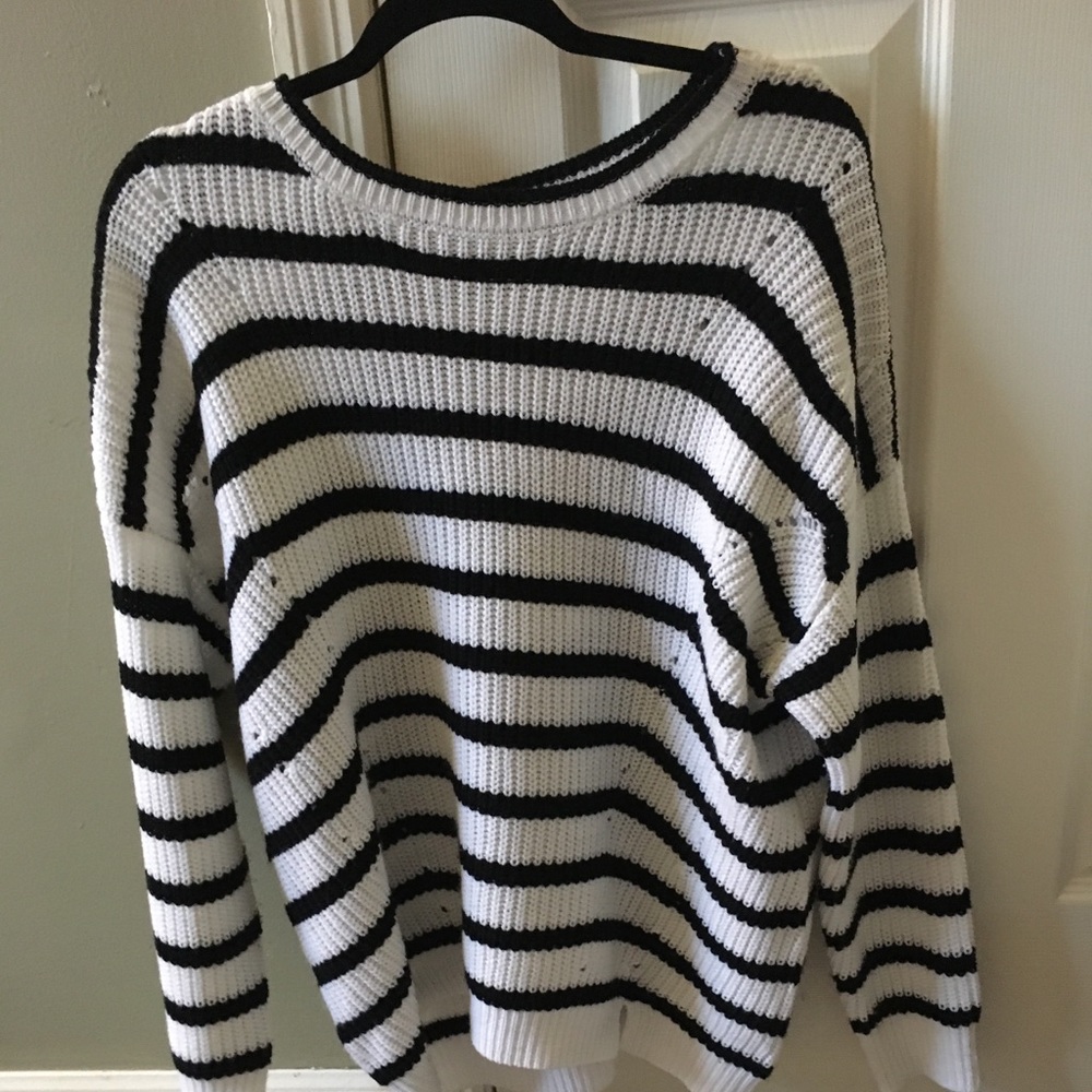 Stripped Plus-Size Sweater